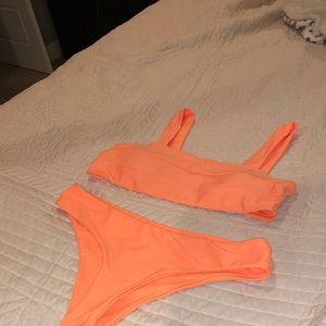 Bright orange bikini